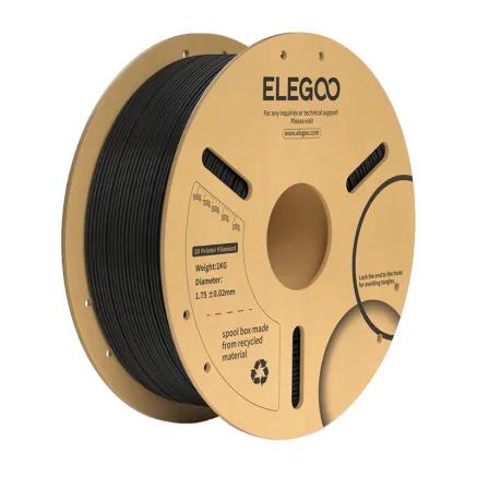 ELEGOO PLA+ Filament Black - Durable, 1.75mm, smooth texture