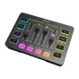 Fifine SC3W audio mixer black - 4 faders, XLR support, RGB backlighting