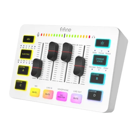 Fifine SC3W audio mixer white