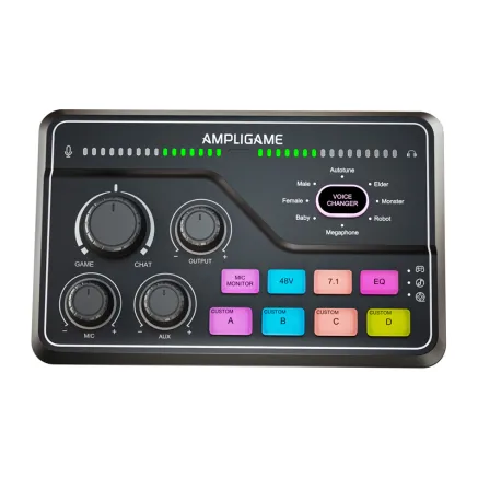 Fifine SC8 RGB gaming mixer black