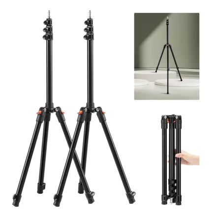 K&F Concept 2.0m Aluminum Alloy Reflective Light Stand 2pcs