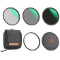 K&F Concept 77MM Magnetic Lens Filter Kit CPL+ND8+ND64+Magnetic Adapter Ring+Magnetic Lens Cap