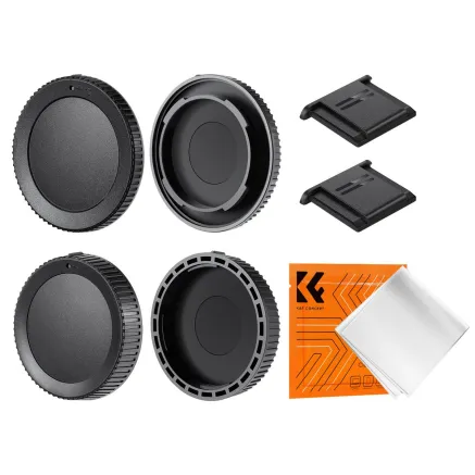 K&F Concept Nikon Z-mount Cap Set - 2 Body Caps, 2 Lens Caps, 2 Hot Shoe Caps