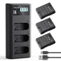 K&F Concept Nikon EN-EL14 Battery 1050mAh 3-Pack Charger