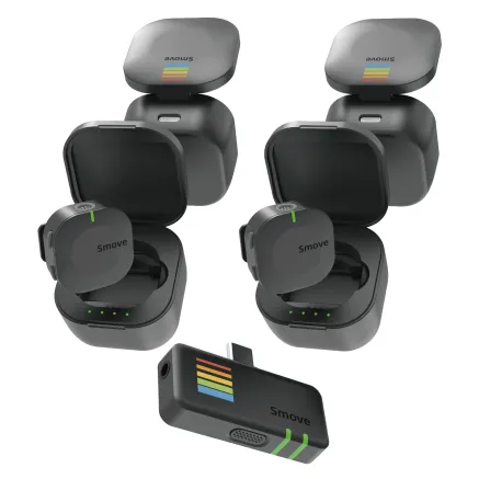 Kateluo Smove 4 - 4-channel wireless microphone system, 150m range, noise reduct