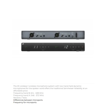 Sennheiser XSw 1-825 DUAL - UHF dual-channel wireless mic system, 10-hour battery 