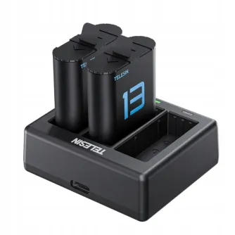 Accessories for Action Cameras - TELESIN S0-ECB-07-TGP Charger + 2 Batteries for GoPro HERO 13 - buy today in Master Foto store and with delivery Accessories for Action Cameras - TELESIN S0-ECB-07-TGP Charger + 2 Batteries for GoPro HERO 13 - buy today in Master Foto store and with delivery