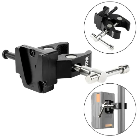 MITOYA V-CLAMP - Durable aluminum clamp with V-Mount, 3 kg load capacity