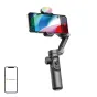 AOCHUAN XE 3-osės stabilizatorius su RGB apšvietimu, pritvirtintas prie išmaniojo telefono profesionaliam vaizdo filmavimui, su reguliuojama rankena ir valdymo saskarne