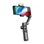 AOCHUAN XE 3-osių stabilizatorius su RGB šviesos moduliu, prijungtas prie išmaniojo telefono profesionaliam vaizdo filmavimui