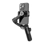 AOCHUAN XE Standard stabilizatorius su įmontuotu išmaniuoju telefonu, rodantis trijų ašių stabilizaciją ir zoom valdymą juodame dizaine