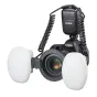 Godox Macro Twin TTL blykstė Canon MF T76C su dviem reguliuojamais difuzoriais ir karšto batų valdikliu makro fotografijai