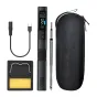 FNIRSI HS-02B 100 W protingasis lydymo geležis su skaitmeniniu temperatūros valdymu, USB-C įkrovimo kabeliu, mažu stoveliu, trim keičiamais lydymo antgaliais ir apsauginiu tinkliniu maišeliu