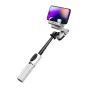AOCHUAN M1 Pro stabilizatorius su RGB apšvietimu ir telefono tvirtinimu, išskleistas vaizdas su įmontuotomis RGB lemputėmis vaizdo įrašymui