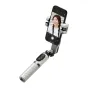 AOCHUAN M1 Pro stabilizatorius su RGB apšvietimu, išskleistas iki pilno ilgio laikantis išmaniojo telefono vlogams ir turinio kūrimui