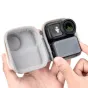 JJC HSCC DJNO GRAY apsauginis dėklas DJI Osmo Nano su minkšta veliūrine vidine apdaila, atidarytas vaizdas, rodantis kameros talpą ir objektyvo iškarpą saugiam saugybai
