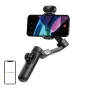 AOCHUAN X Pro gimbalas su AI jutikliu ir telefonu, rodantis trijų ašių stabilizaciją ir elegantišką juodą dizainą profesionaliam mobiliajam filmavimui