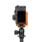 3 Legged Thing Zayne QD L kablio vario spalva Nikon Z50 II kamerai, pritvirtinta prie statyvo su greitu QD įsikišimu ir pilnu prieiga prie kameros portų