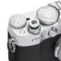 JJC SRB F11A5 užrakto mygtukas, suderinamas su klasikiniais fotoaparatais, su vario dizainu ir ergonomiškai pakeltu mygtuku patogiam ilgalaikiam naudojimui