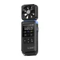 FNIRSI FAM-02 skaitmeninis anemometras su apšviestu ekranu, rodančiu vėjo greitį, temperatūrą ir drėgmę, su 8 ašmenų ventiliatoriumi ir ergonomiškais valdymo mygtukais.