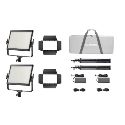 GODOX LP400Bi K2 Black Litemons Bi color LED Light Panel 2 light kit