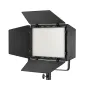 Godox LP600R K2 RGB LED šviesos panelis su reguliuojamais barndoorais, priekinis vaizdas, juodas korpusas, nešiojamas dizainas