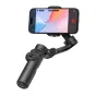 AOCHUAN X2 Standard stabilizatorius su įmontuotu telefonu, rodantis išsikišusią rankeną ir aktyvią įrašymo funkciją, skirtą lygiai stabilizuoti vaizdo įrašus