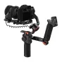 Hohem iSteady MT3 Pro stabilizatorius su prijungta kamera, nuimama dviguba suktine rankena ir jutikline nuotoline valdymo pultu, skirtas profesionaliam vaizdo stabilizavimui ir AI sekimui