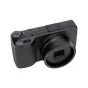JJC AR GR4 objektyvo adapteris Ricoh GR IV kameroms su 49 mm filtrų sriegimu, šoninis tvirto metalinio adapterio vaizdas, skirto Ricoh GW-4 objektyvo pritvirtinimui