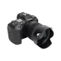 Canon RF 45mm f/1.2 STM objektyvas su JJC LH ES73BT objektyvo gaubtu, matinė vidinė danga, siekiant sumažinti atspindžius, juodo ABS konstrukcija