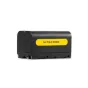 Nitecore NP F750 5200mAh 38.5Wh perkraunamas baterijos paketas Sony kameroms, elegantiškas šoninis vaizdas su geltona logo