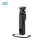 JJC TP S1 šaudymo rankena su atskiriamu bevieliu pulteliu ir mini stabilizatoriumi Sony kameroms, priekinis vaizdas su valdymo mygtukais ir pirkšto montavimo ratuku