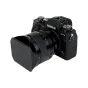 Fujifilm XF 56mm f/1.2 R WR objektyvas su JJC LH JXF56F12R matinio apdailos objektyvo skydikliu, skirtu sumažinti blizgesį ir apsaugoti nuo pašalinės šviesos