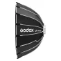 Godox QR-P70T 70 cm parabolinė minkštinė šviesos skydė su Bowens mount, greitas montavimas, juodo audeklo, šoninis vaizdas su logotipu ir paraboliniu dizainu