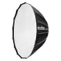 Godox QR P150T 150 cm skersmens parabolinis softbox su Bowens montu, greitas užtvarkos sistema, baltas vidinės difuzijos, juodas išorinis audinys