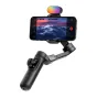 AOCHUAN X Pro stabilizatorius su RGB apšvietimu, prijungtas mobilusis telefonas stabilizuotam vaizdo įrašymui su įjungta viršutine šviesa