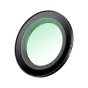 JJC F XHFUV magnetinis UV filtras Fuji X Half kameroms - apvalus filtras su daugiasluoksniu dizainu, žaliai tonuotu optiniu stiklu, tamsiu išoriniu žiedu ir purpuriniu vidiniu žiedu.