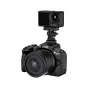 JJC QRAM CS magnetinis greitas išlaisvinimo adapteris DJI Action 5 Pro/4/3, pritvirtintas prie Canon EOS DSLR kameros su šaltuoju montavimo pagrindu ir magnetiniu jungimu
