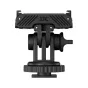 JJC QRAM CS magnetinis greitas išlaisvinimo adapteris DJI Action 5 Pro/4/3 - viršūninis vaizdas, demonstruojantis magnetinį sujungimą, šaltąjį bazių ir 1/4 colio sriegį.