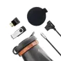 PortKeys LEYE III elektroninis vaizdo ieškiklis su priedais: HDMI adapteris, maitinimo kabelis, USB atmintinė ir minkštas akies pagalvėlė