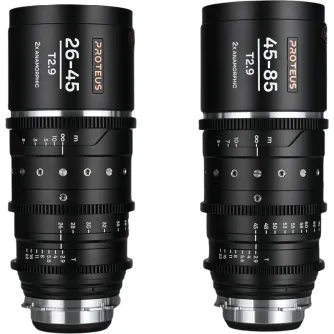 Laowa Proteus Zoom 2X Anamorfiniai objektyvai 26-45mm ir 45-85mm profesionaliai kinematografijai su PL prijungimo suderinamumu