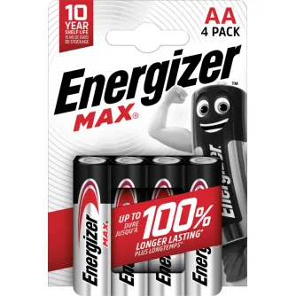 ENERGIZER Max AA 4 Pack - Long-lasting power, holds charge for 10 years ENERGIZER Max AA 4 Pack - Long-lasting power, holds charge for 10 years