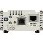 Datavideo HBT-15 4K HDBaseT transliuotojo užpakalinė dalis su HDBaseT ir RS-232/RS-422 jungtimis, DIP jungiklis RS-232/RS-422 pasirinkimui ir tvirtas aliuminio korpusas