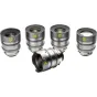 NiSi Athena Prime Rewind PL-mount kinematografiniai objektyvai (25mm, 35mm, 50mm ir 85mm) su senovinės kino estetikos dizainu, reguliuojamu diafragma ir fluorescuojančiomis fokuso skalėmis