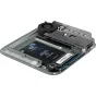 OWC miniStack STX 24TB Thunderbolt 4 talpykla su įmontuotu Toshiba 7200RPM HDD, atidarytas priekis, matomas vidaus aušinimo ventiliatorius ir NVMe SSD slotas