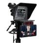 Fortinge ERA LITE 19 teleprompterio sistema su skaitmeniniu laikmačiu, prompterio ekranu ir monitoriumi kameroms iki 20 kg — profesionali įranga aiškiam teksto rodymui ir tiesioginei transliacijai studijoje