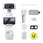 Insta360 Luna Ultra kūrėjo paketas žvaigždžių baltos spalvos su dviejų objektyvų kamera, atskiriamu liečiamuoju ekranu, nuotoliniu liečiamuoju ekranu, apsauginiu dėklu, objektyvo dangteliu, mikrofono siųstuvu, plataus kampo obje