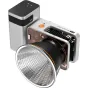 Zhiyun Molus X60 RGB Pro COB šviesos su baterijos rankena, rodomas priekis ir šonas su patobulinta aušinimo sistema ir atspindintoju
