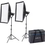 Nanlite FS-150B dviejų spalvų LED šviesos komplektas su minkštais difuzoriais ir nešiojamu krepšiu profesionaliam vaizdo ir fotografijos apšvietimui