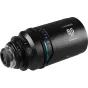 Laowa Proteus 2X Anamorfinis 85mm T2 mėlynas PL/Canon EF objektyvas su matinio juodo korpusu, fokusavimo ir diafragmos žiedais, 2X anamorfiniu ženklu ir T2 diafragma, skirtas kinematografiniam bokeh.